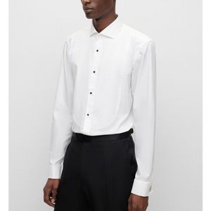 Hugo boss slim-fit dress shirt in easy- iron stretch-cotton poplin
